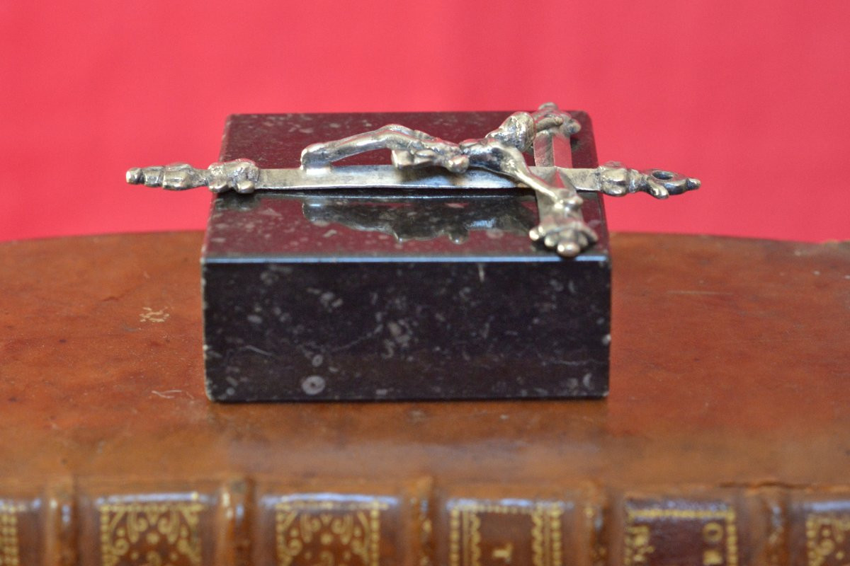 Crucifix Pendentif - Argent Massif - XVIe 16e siècle Renaissance - Haute Epoque Croix Christ 16-photo-1