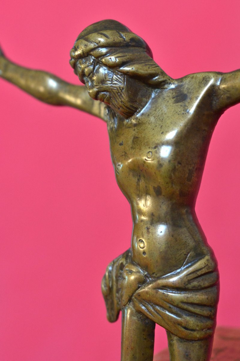 Bronze Christ - Corpus Christi - 16th Century Haute Epoque Crucifix Sculpture Religion 16-photo-3