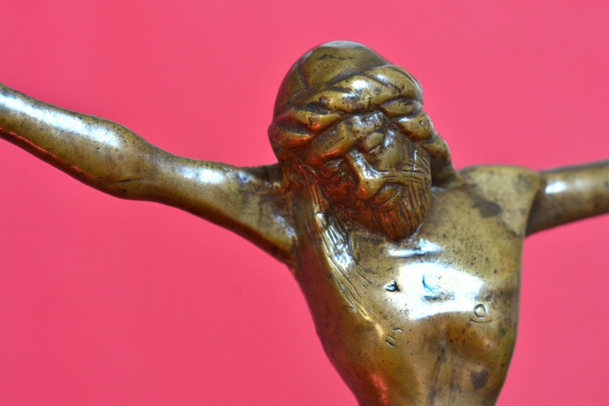 Bronze Christ - Corpus Christi - 16th Century Haute Epoque Crucifix Sculpture Religion 16-photo-4