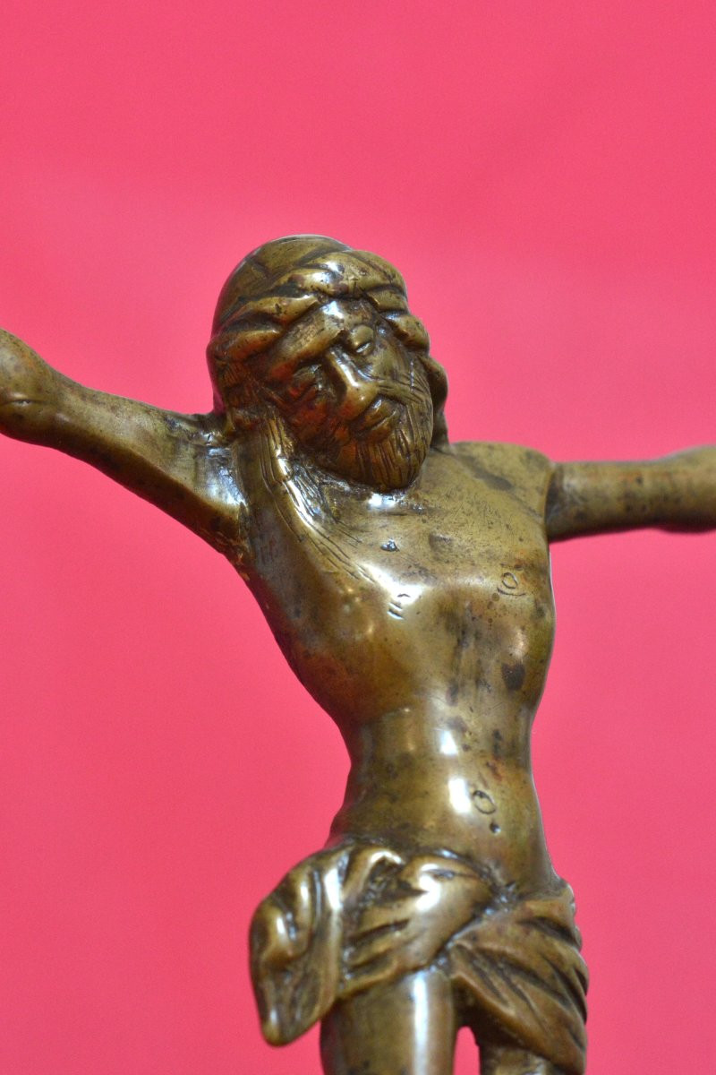 Bronze Christ - Corpus Christi - 16th Century Haute Epoque Crucifix Sculpture Religion 16-photo-7