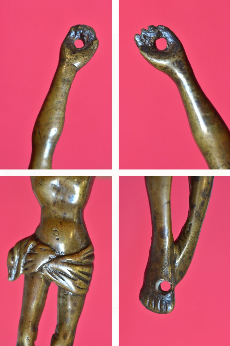 Bronze Christ - Corpus Christi - 16th Century Haute Epoque Crucifix Sculpture Religion 16-photo-8