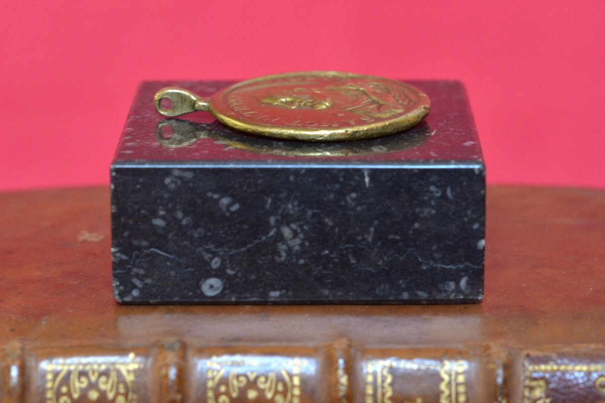 Bronze Medal - Saint Peter & Saint Paul - 17th Century Haute Epoque Religion 17-photo-3