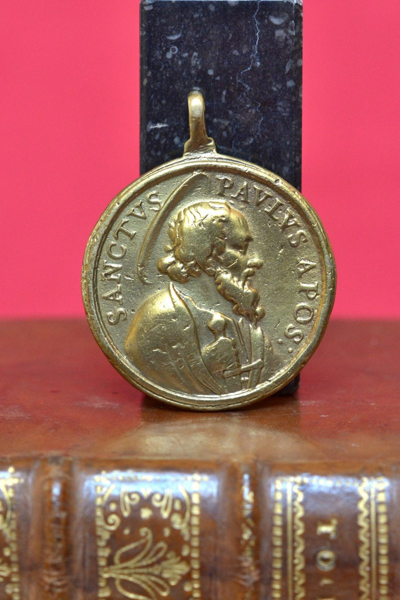 Bronze Medal - Saint Peter & Saint Paul - 17th Century Haute Epoque Religion 17