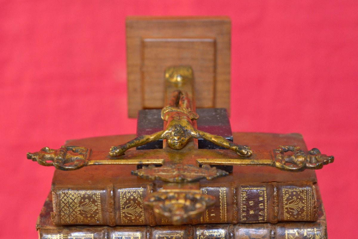 Crucifix en Bronze Doré - XVIIIe 18e siècle - Christ Croix religion sculpture 18-photo-5