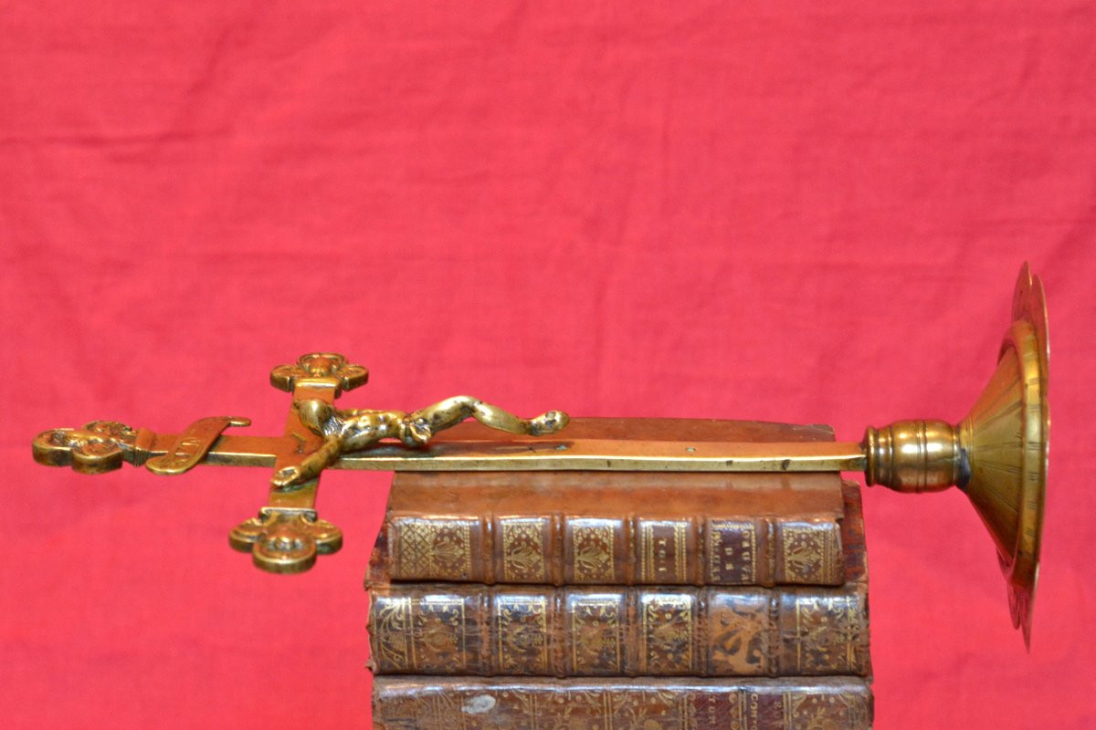 Bronze Crucifix - 17th Century - Haute Epoque - Christ Cross Religion Sculpture 17-photo-4