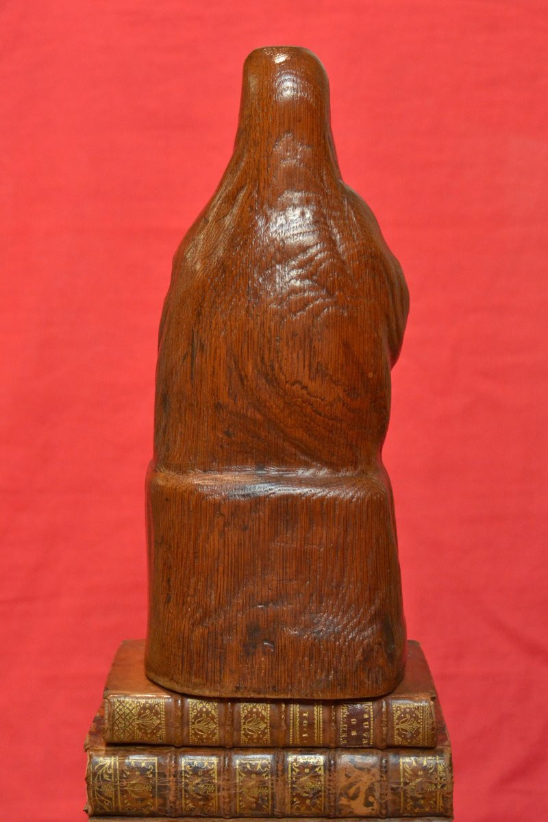 Medieval Style Virgin And Child - Wood Statuette - 19th Century - Religious Sculpture-photo-1