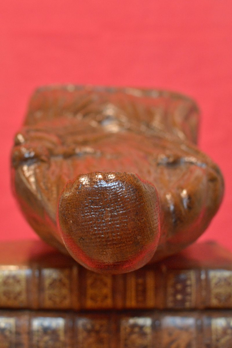 Medieval Style Virgin And Child - Wood Statuette - 19th Century - Religious Sculpture-photo-6