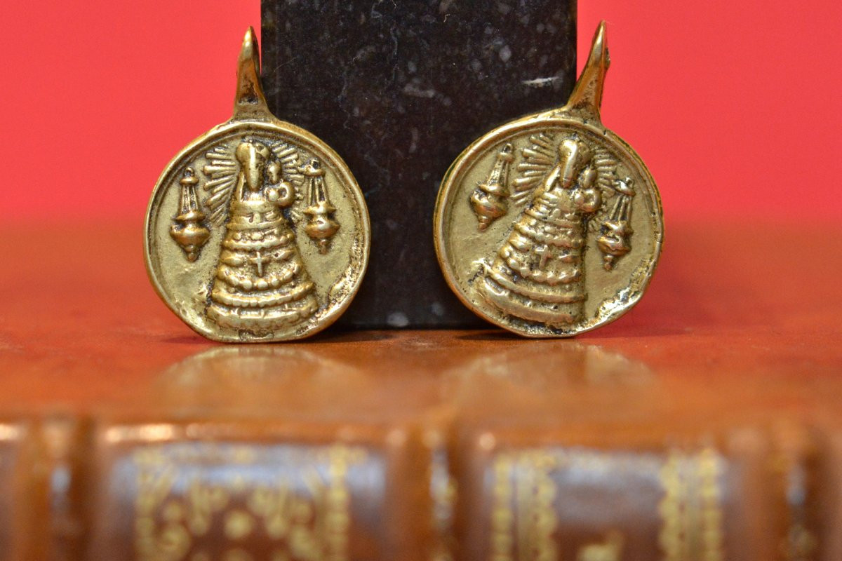 2x Small Rosary Medal - Bronze - 17th Century - Saint Anthony Haute Epoque Religion-photo-2