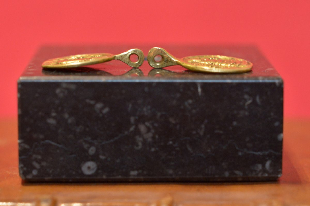 2x Small Rosary Medal - Bronze - 17th Century - Saint Anthony Haute Epoque Religion-photo-3