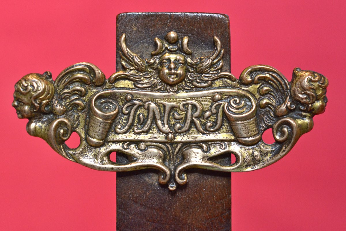 Gilt Bronze Christ - Crucifix - Italy - 17th Century - Haute Epoque Cross Sculpture-photo-4