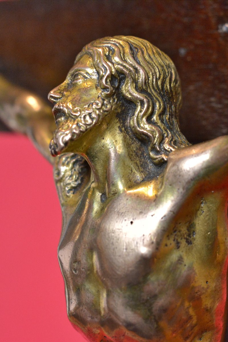 Gilt Bronze Christ - Crucifix - Italy - 17th Century - Haute Epoque Cross Sculpture-photo-5