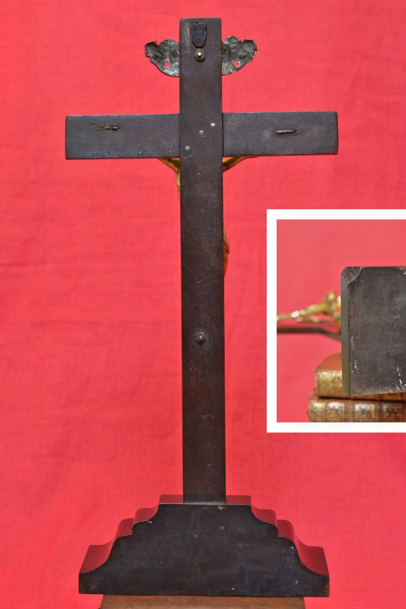 Gilt Bronze Christ - Crucifix - Italy - 17th Century - Haute Epoque Cross Sculpture-photo-8