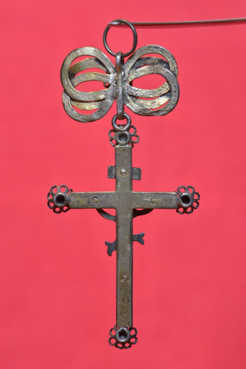 Crucifix Pendentif en Bronze - XVIe 16e siècle - Renaissance Haute Epoque Croix Christ-photo-4