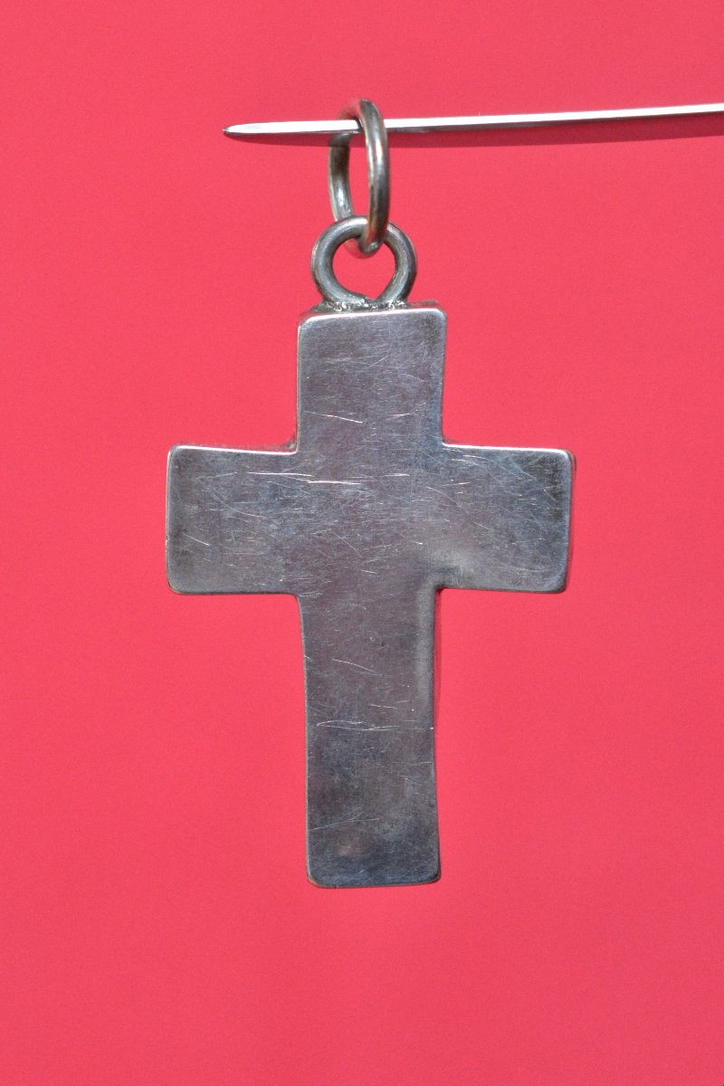 Reliquary Cross Of The True Cross - Silver & Rock Crystal - 18th Century - Lignum Crucis 18 -photo-2