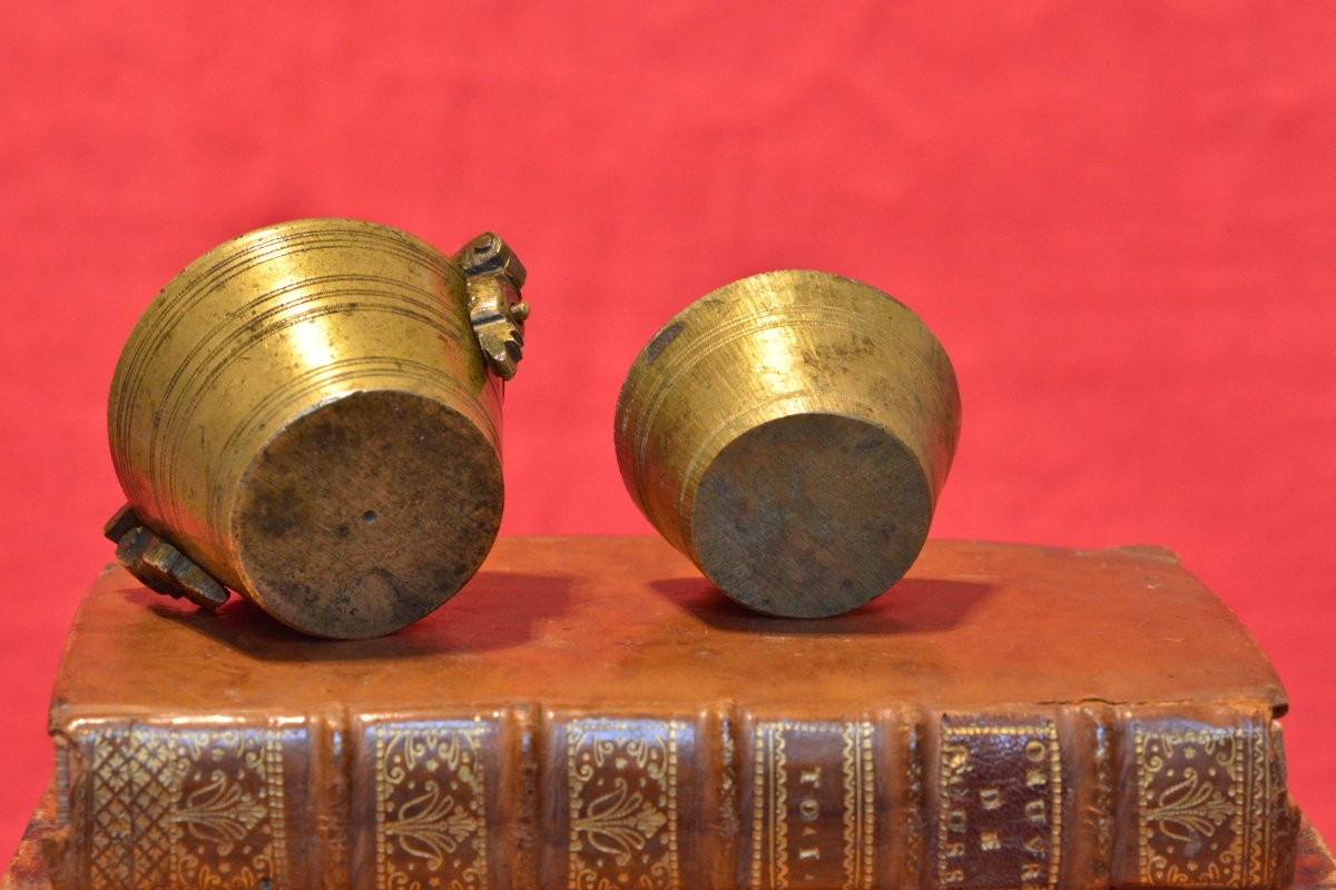 Pile de Poids Godets en Bronze - Nuremberg - XVIIIe 18e siècle - Johann Konrad Shön (1750-1781)-photo-3