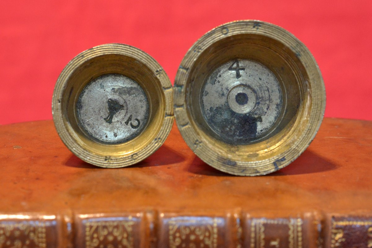 Pile de Poids Godets en Bronze - Nuremberg - XVIIIe 18e siècle - Johann Konrad Shön (1750-1781)-photo-4