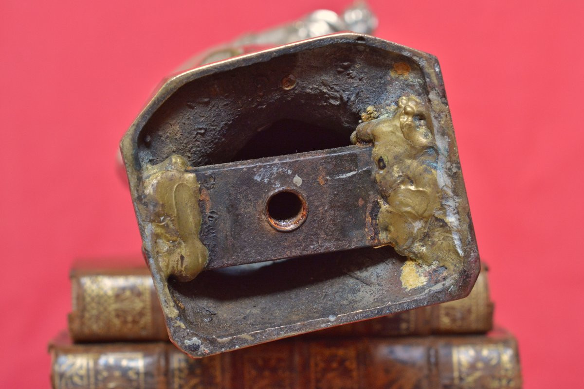 Grande Vierge à l'Enfant 32 cm - Bronze Argenté - XIXe 19e siècle sculpture religion statue 19-photo-7