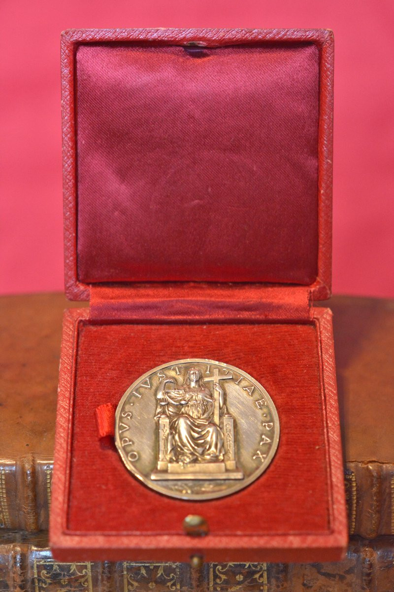 Papal Medal - Solid Silver - Pius XII 1940 - Exhortation To Peace - Opus Justitiae Pax-photo-4