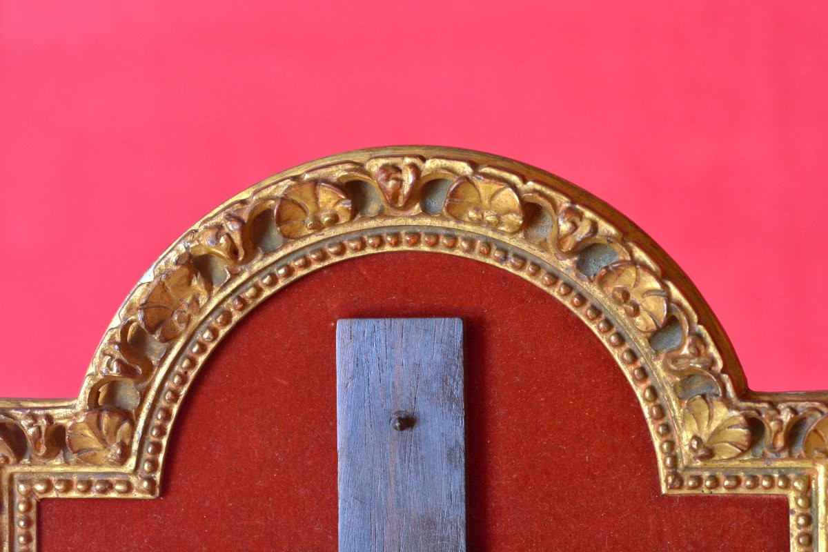 Christ en Bronze Doré - XVIIe 17e siècle - Crucifix Cadre Bois Doré - sculpture religion 17-photo-8