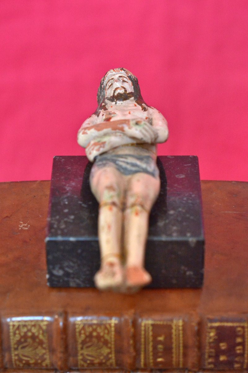 Recumbent Christ - Glazed Terracotta - 19th Century - Sculpture Statuette Religion-photo-1