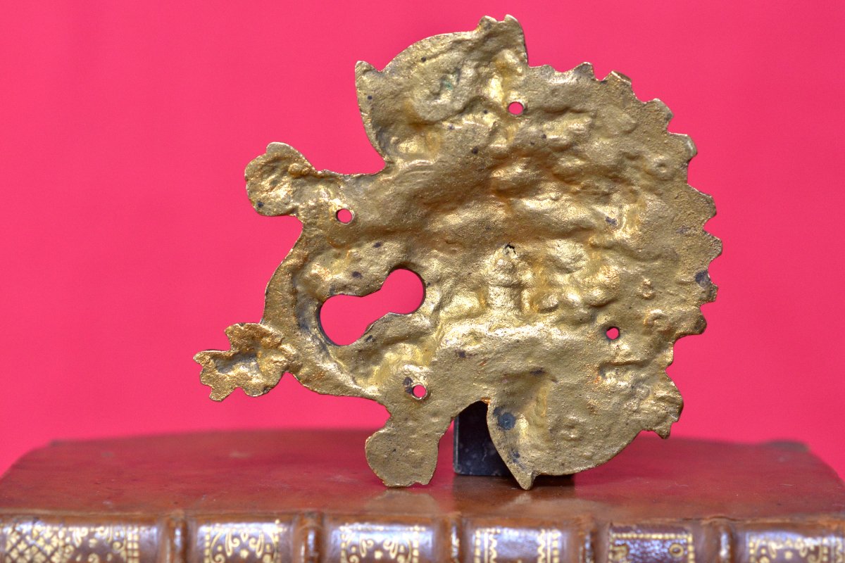 Entrée de Serrure - Bronze Doré - Tête de Bacchus - XVIIIe 18e siècle - clé clef mascaron 18-photo-2