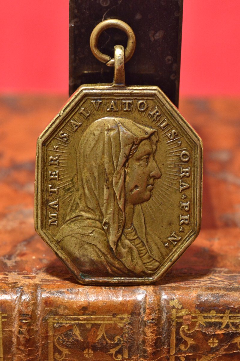 Bronze Medal - Christ & The Virgin Mary - Ottone Hamerani - 18th Century Religion-photo-2