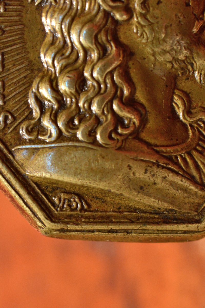 Bronze Medal - Christ & The Virgin Mary - Ottone Hamerani - 18th Century Religion-photo-3
