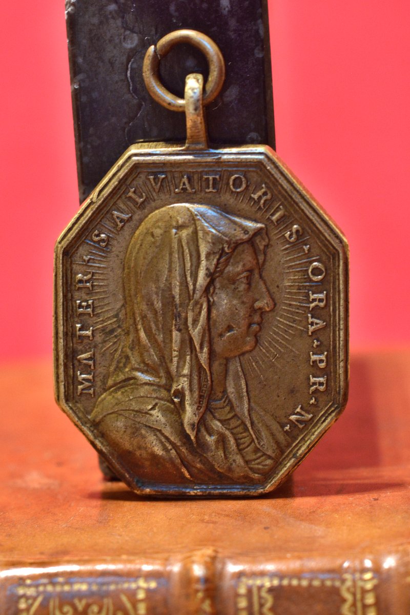 Bronze Medal - Christ & The Virgin Mary - Ottone Hamerani - 18th Century Religion-photo-5