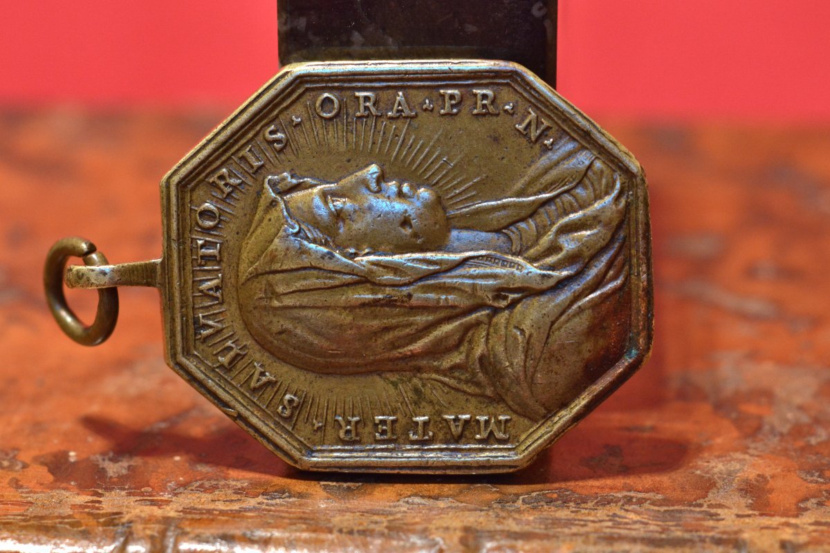 Bronze Medal - Christ & The Virgin Mary - Ottone Hamerani - 18th Century Religion-photo-6