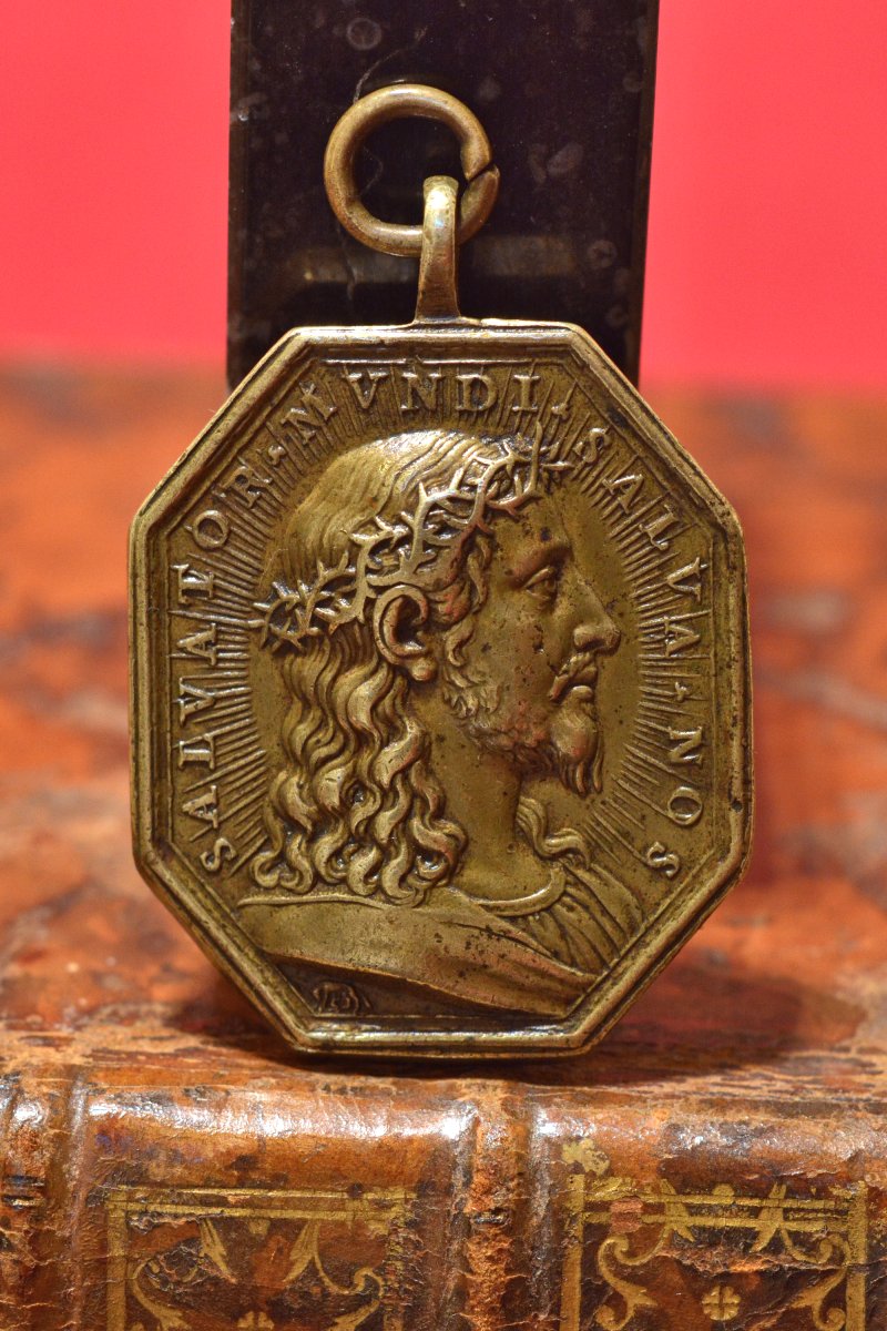 Bronze Medal - Christ & The Virgin Mary - Ottone Hamerani - 18th Century Religion