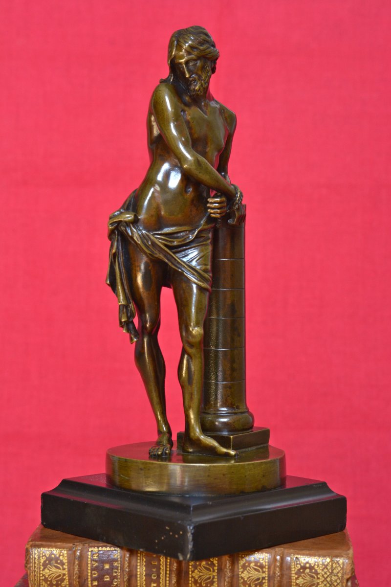 Christ à la Colonne - Statuette Bronze d'après François Duquesnoy - XIXe 19e siècle liens 19-photo-2