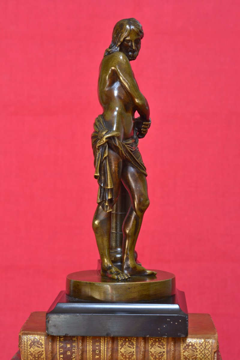 Christ à la Colonne - Statuette Bronze d'après François Duquesnoy - XIXe 19e siècle liens 19-photo-3