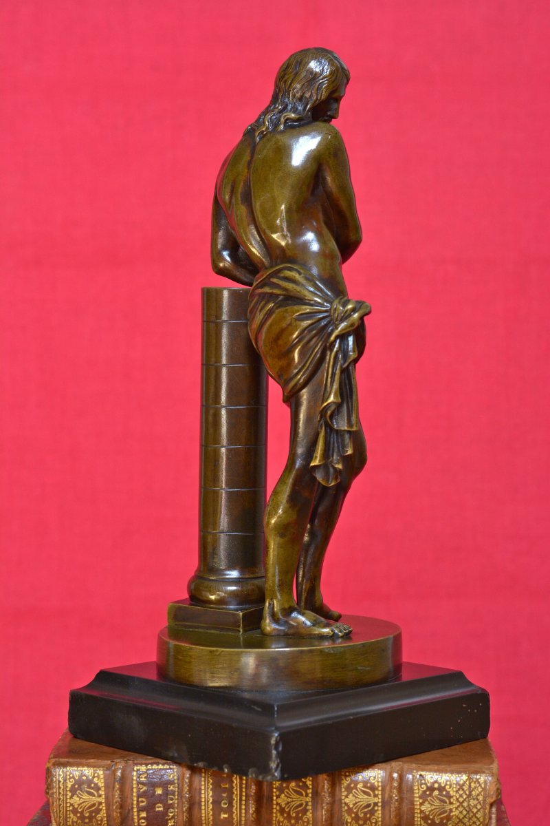 Christ à la Colonne - Statuette Bronze d'après François Duquesnoy - XIXe 19e siècle liens 19-photo-4