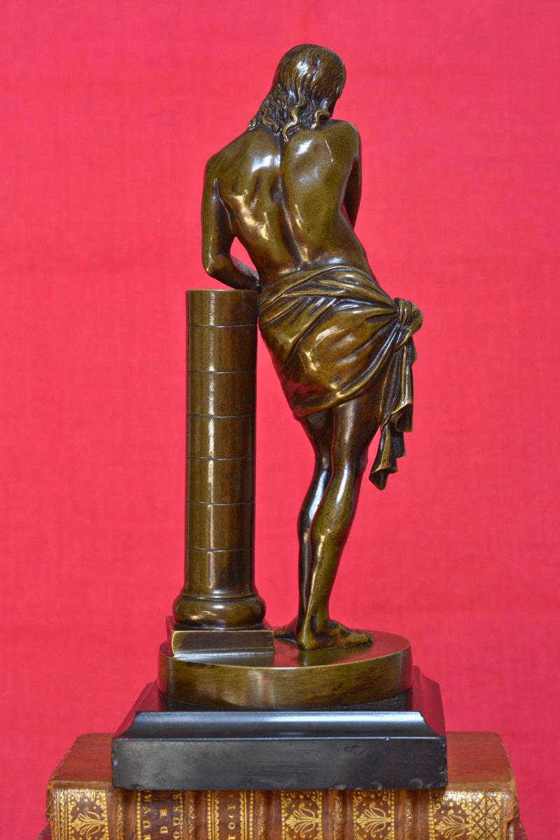 Christ à la Colonne - Statuette Bronze d'après François Duquesnoy - XIXe 19e siècle liens 19-photo-1