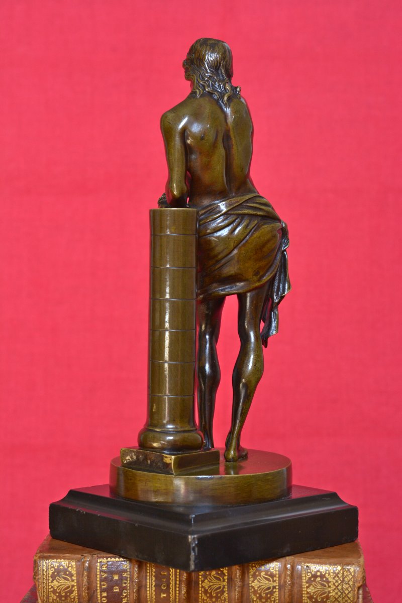 Christ à la Colonne - Statuette Bronze d'après François Duquesnoy - XIXe 19e siècle liens 19-photo-2