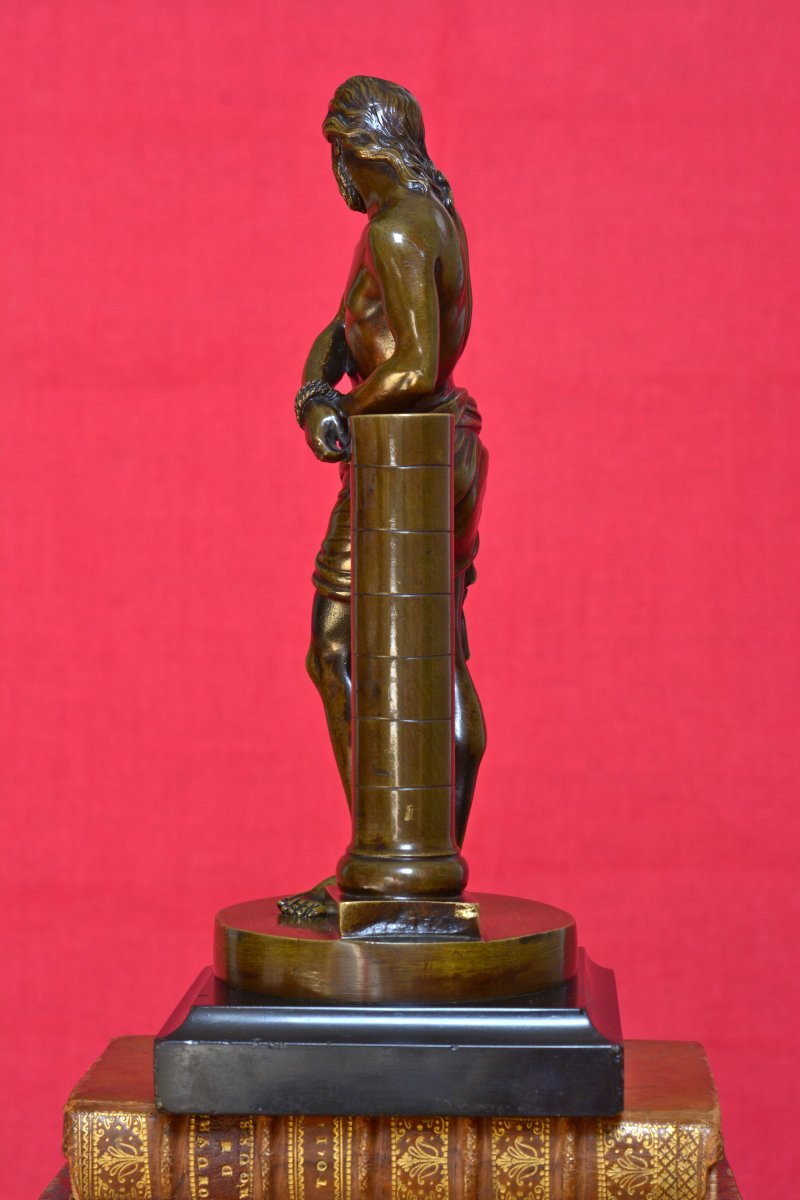Christ à la Colonne - Statuette Bronze d'après François Duquesnoy - XIXe 19e siècle liens 19-photo-3