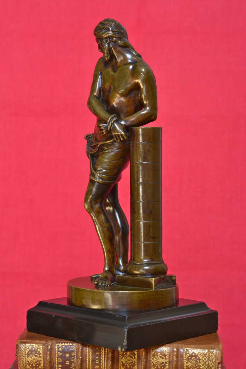 Christ à la Colonne - Statuette Bronze d'après François Duquesnoy - XIXe 19e siècle liens 19-photo-4