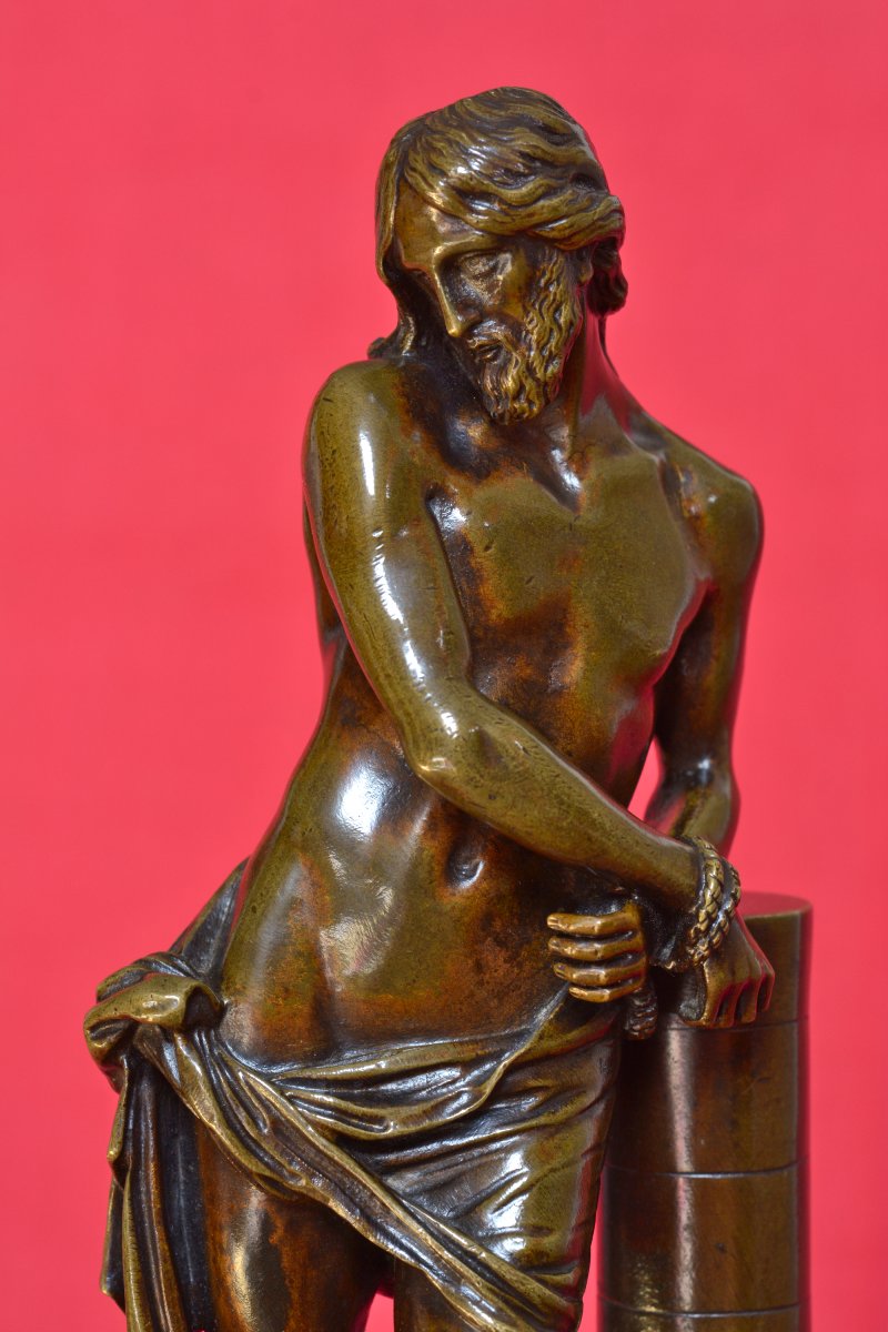 Christ à la Colonne - Statuette Bronze d'après François Duquesnoy - XIXe 19e siècle liens 19-photo-5
