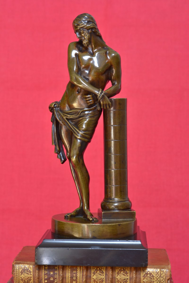 Christ à la Colonne - Statuette Bronze d'après François Duquesnoy - XIXe 19e siècle liens 19