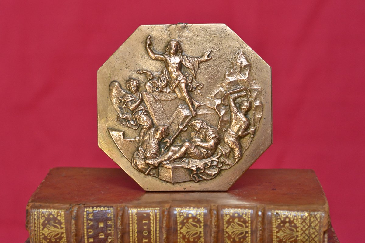 Plaquette en Bronze - La Résurrection du Christ - XVIIIe 18e siècle 18 sculpture religion Jésus