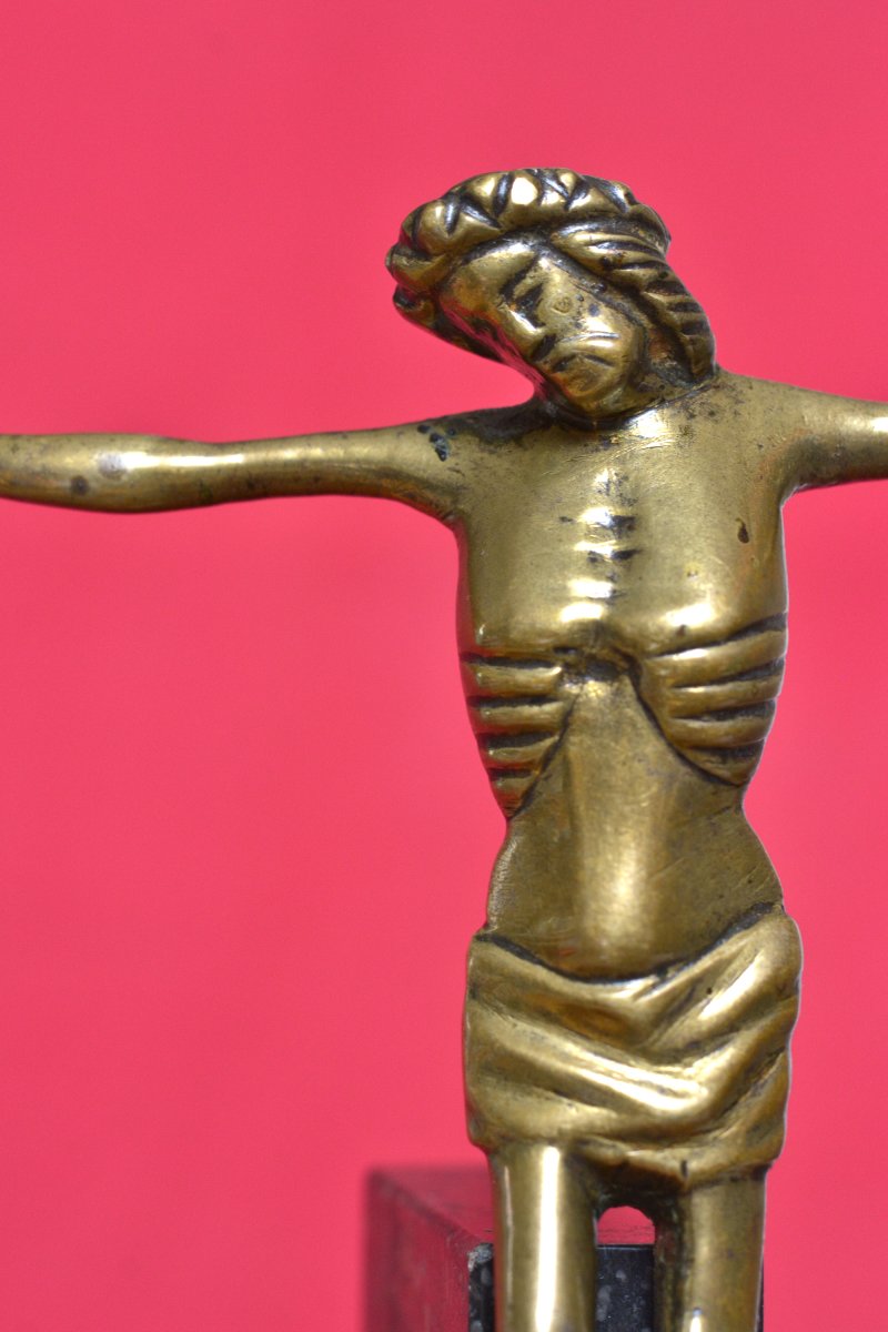 Christ En Bronze - Corpus Christi - Crucifix - XVe Siècle 15e  - Haute époque sculpture 15