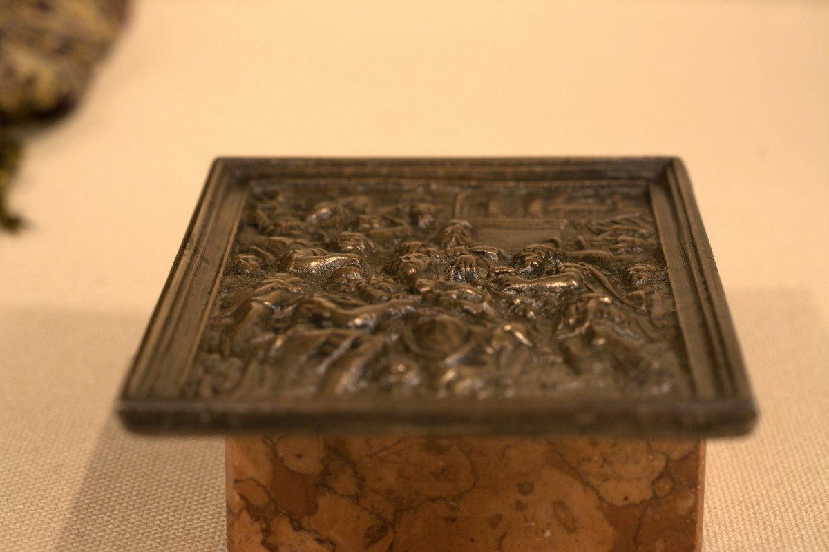 Bronze Plaquette - Adoration Of The Magi - 16th Century - Haute Epoque-photo-2