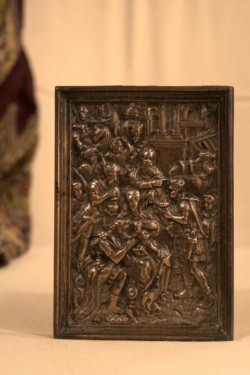Bronze Plaquette - Adoration Of The Magi - 16th Century - Haute Epoque