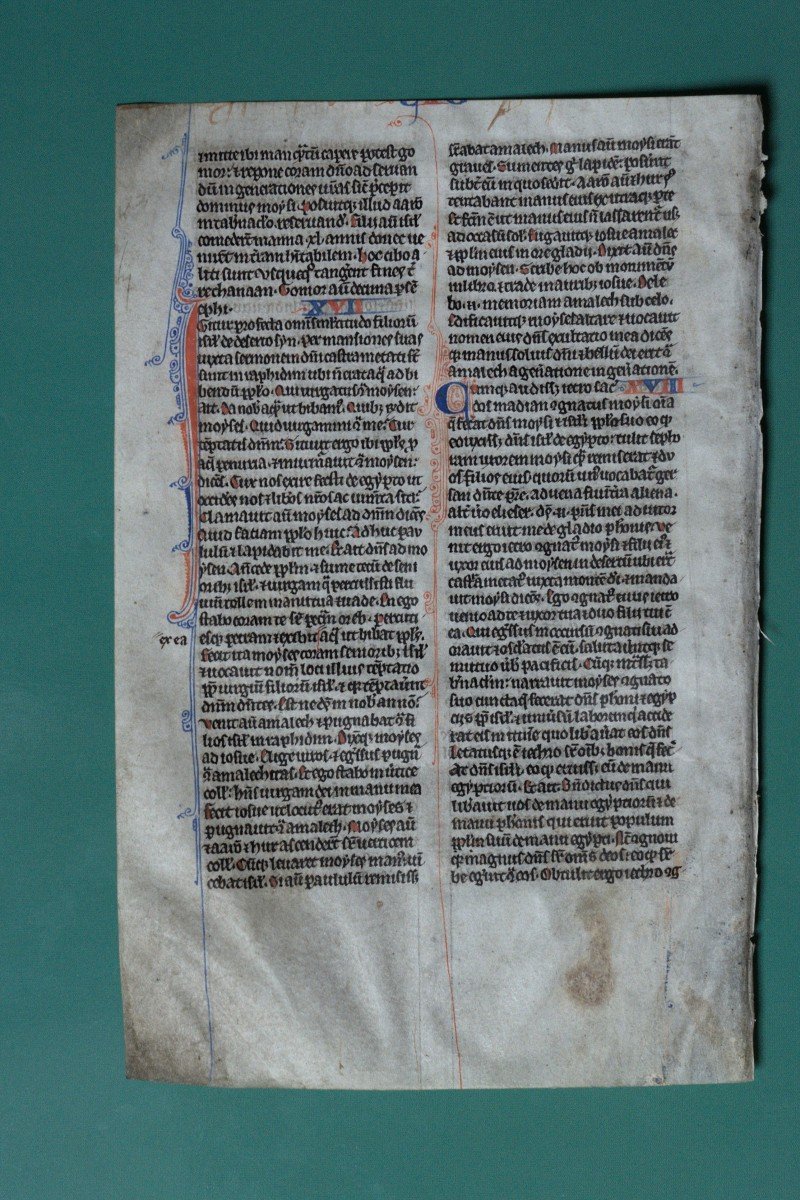 Pocket Bible Leaf On Vellum - 13th Century-photo-2