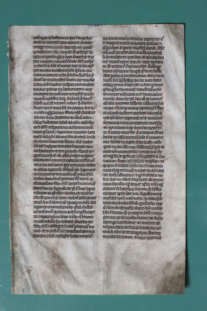 Pocket Bible Leaf On Vellum - 13th Century-photo-3