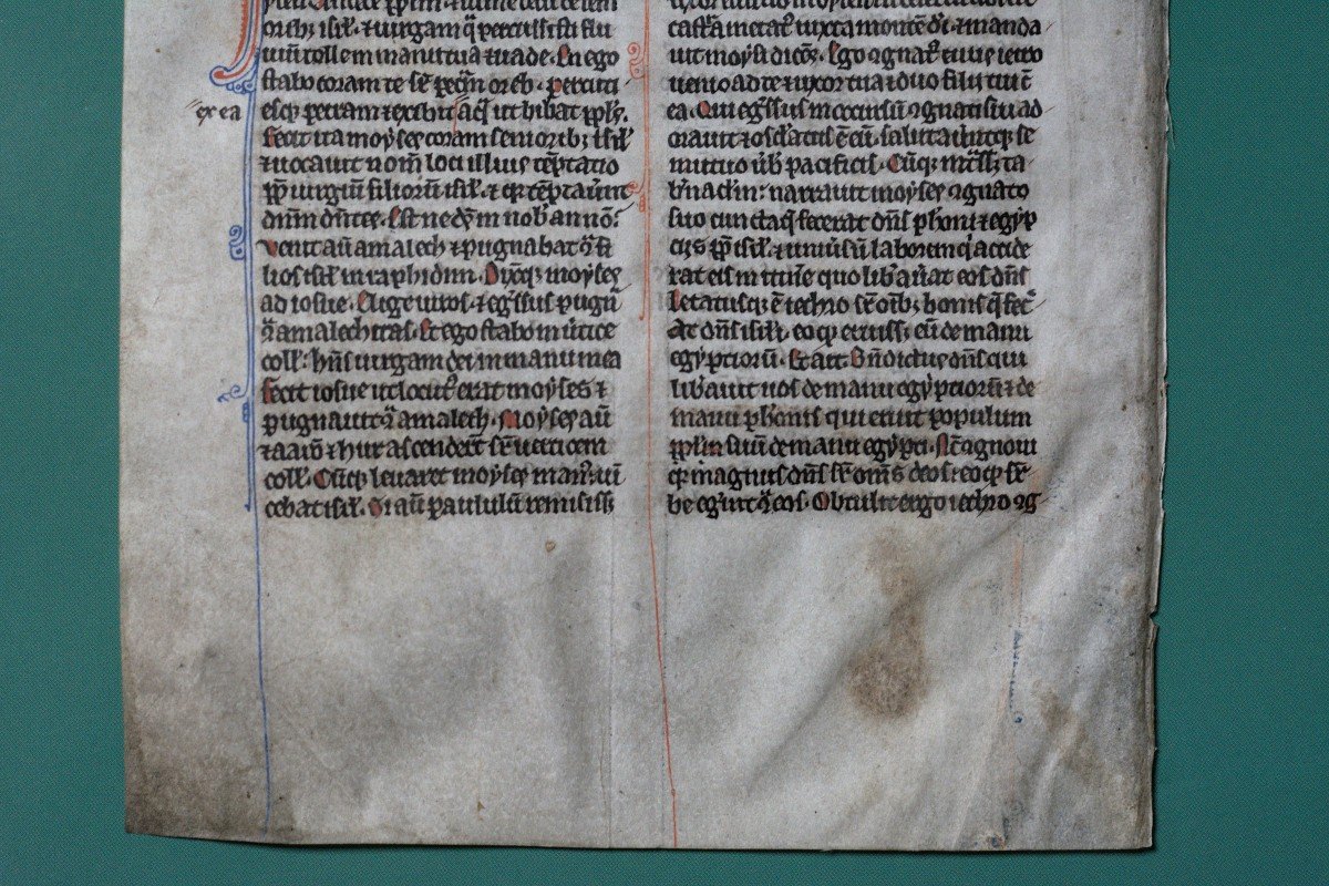 Pocket Bible Leaf On Vellum - 13th Century-photo-1
