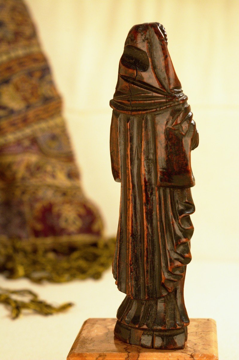 Boxwood Statuette Of The Virgin - 17th Century - Haute Epoque-photo-2