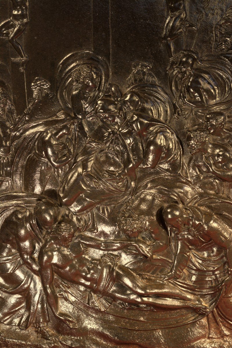 Grand Bas-relief En Fonte - Guglielmo Della Porta - La Déposition Du Christ - Renaissance - XIXe Siècle 19e-photo-1