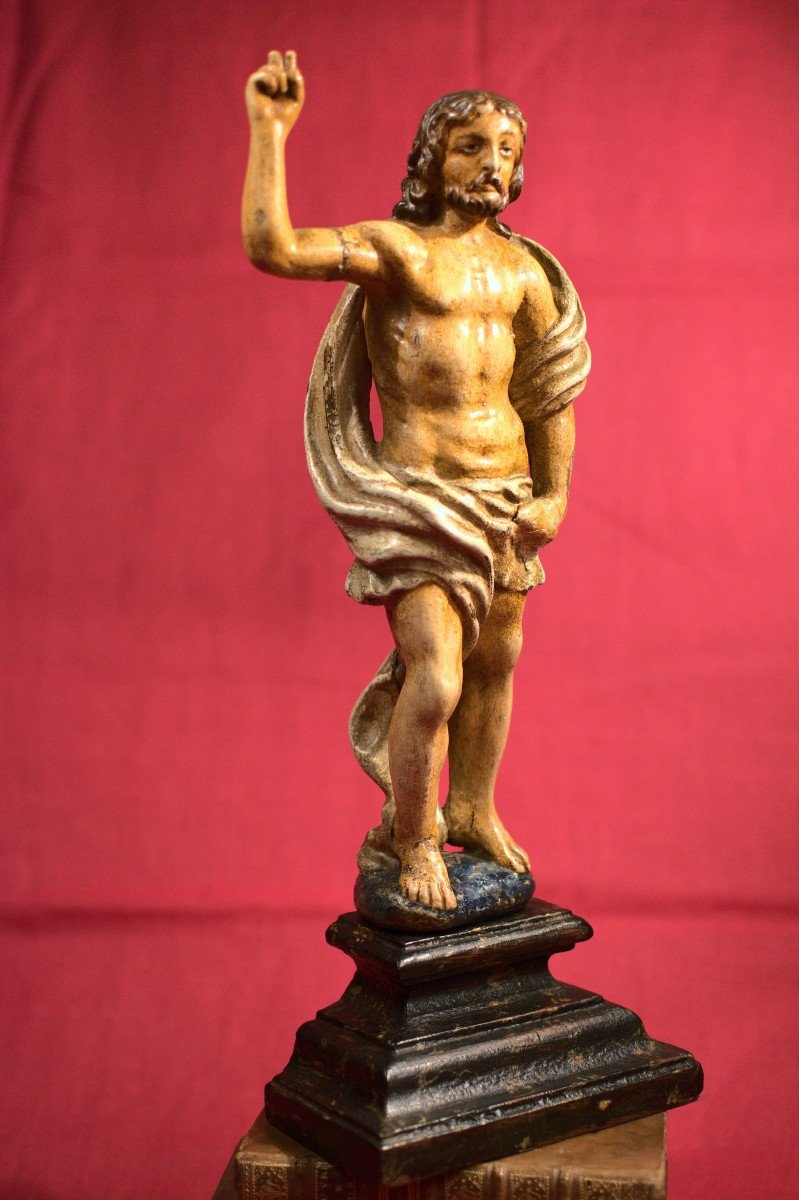 Statue Du Christ Ressuscité – Bois Polychrome – XVIIe Siècle 17e - Haute Epoque-photo-5