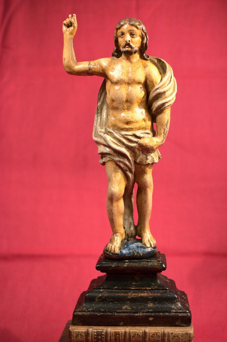 Statue Du Christ Ressuscité – Bois Polychrome – XVIIe Siècle 17e - Haute Epoque